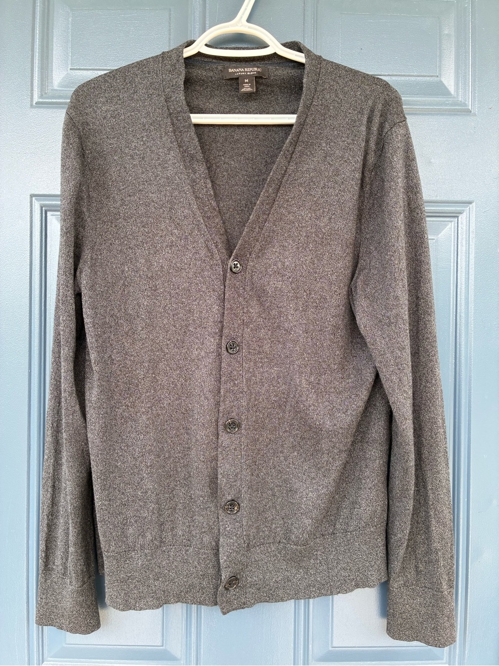 Banana Republic Cozy Women’s Charcoal Gray V-Neck Button Cardigan Luxury Blend